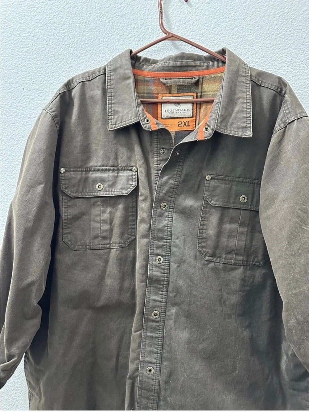 Legendary Whitetails Olive Green Canvas Field Jacket with Orange Trim